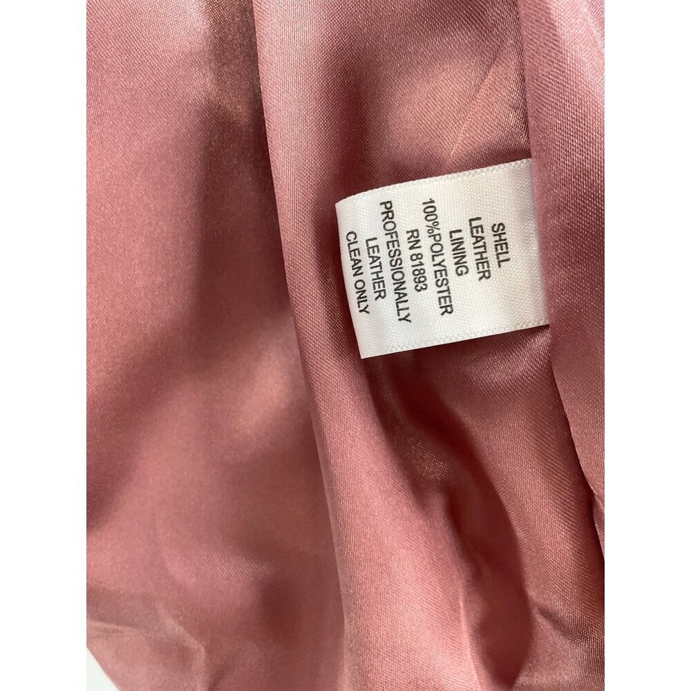 D&Co Womens XS Leather Jacket In Dusty Rose Pink With Polyester Lining - Picture 5 of 8